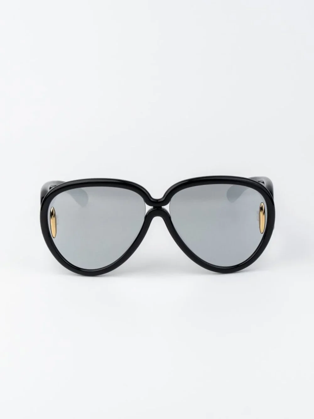 Loewe X PAULA'S IBIZA Men Sunglasses Black Silver Mirror Wave Pilot LW40132I 01C